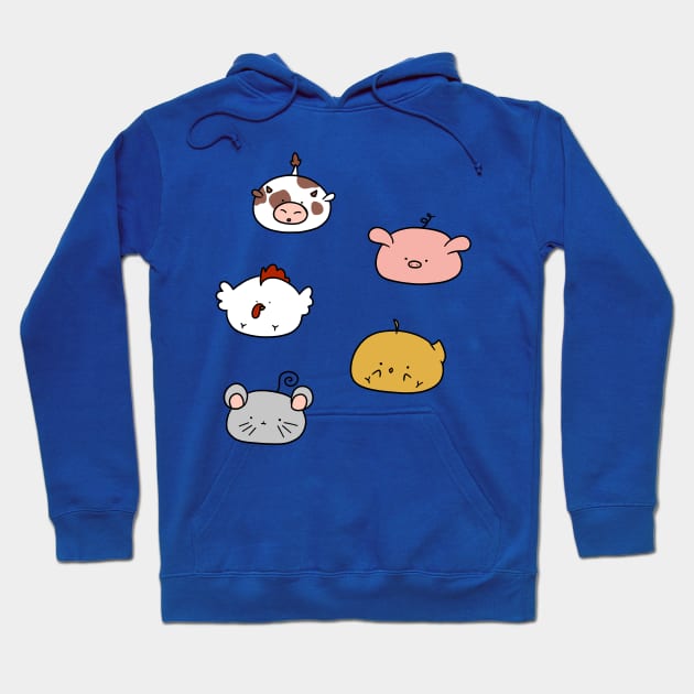 Farm Animal Blobs Hoodie by saradaboru